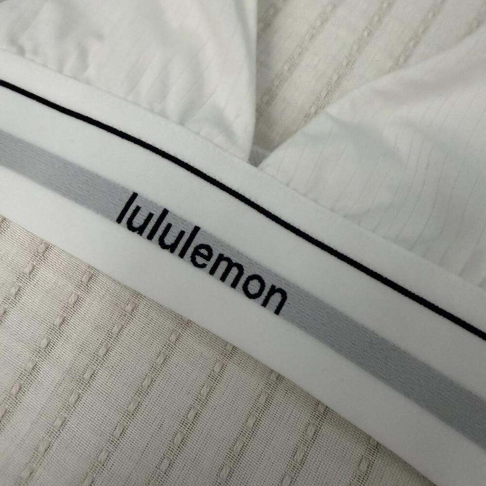 NWT Lululemon Stretch Cotton Ribbed Logo Bralette *B/C Cup White Size XL - Picture 5 of 8